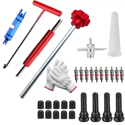 Tire Valve Core Removal and Installation Tool Kit, Tire Repair Valve Wrench