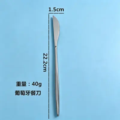 410 Stainless Steel Portuguese-Style Cutlery Set for Home and Hotel