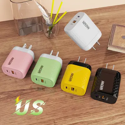 120W Fast Charger, Compatible with Apple and Huawei, Dual-Port A+C - 11
