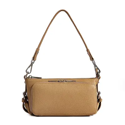 Genuine Leather Women's Shoulder Bag, Crossbody Strap, Large Capacity - 6
