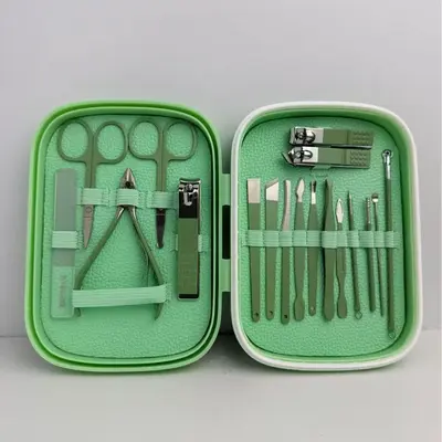 Edelstahl-Nagelknipser-Set 18-teilig, Nagelwerkzeuge, Nagelpflege, Nagelzange, Beauty-Nagel-Kits, Nagelhautschere, tragbarer Organizer - 9