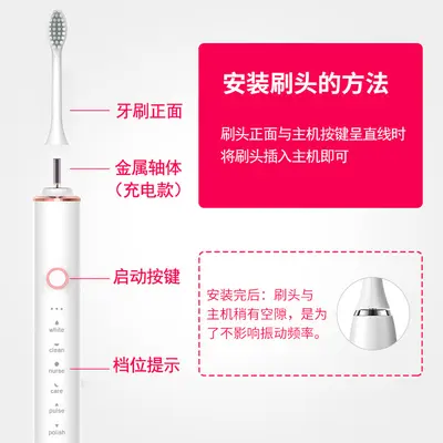 Sonic Electric Toothbrush for Men and Women, Rechargeable, Waterproof, Long Battery Life
