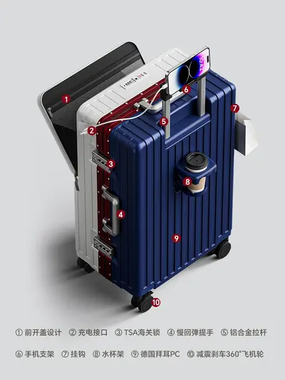 Front-Opening Trolley Suitcase, 26 Inch, Large Capacity, 2025 Model - 5