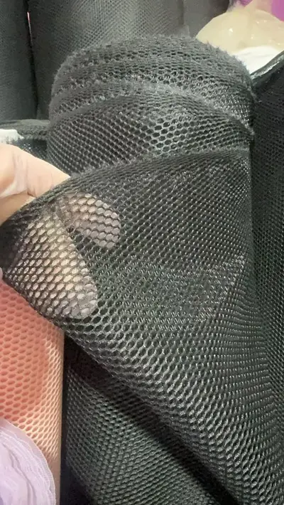 Küçük altıgen polyester file kumaş, çamaşır torbası ve çanta astarı için