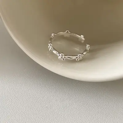 S925纯银法式素圈戒指女时尚高级个性小众ins风复古重工食指戒指 - 13