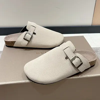 Women's Couple Cork Slippers, Plus Size, Casual Half-Slippers - 11