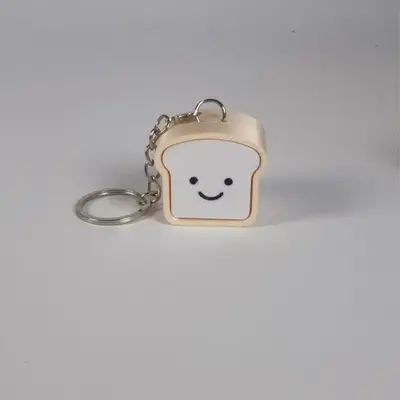 Bread Toast Button 3D Printed Keychain Stress Relief Bag Charm - 7