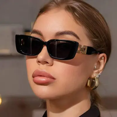 Women's Small Rectangular Sunglasses, UV Protection, Unisex Style - 1