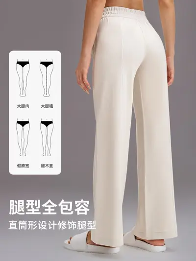 Damen-Yogahose, hohe Taille, weites Bein, schnelltrocknend