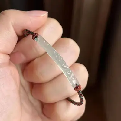 Yeni çin tarzı yuvarlak boncuk bilezik, yeşim görünümlü, ulusal tasarım - 11