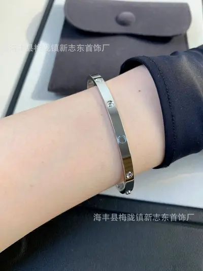 18K gold-plated bracelet, wide/narrow version, cubic zirconia - 11