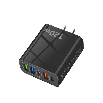 120W Çoklu Port Şarj Cihazı 3USB+2PD Hızlı Şarj Başlığı US/EU/UK Standartları Çok Fonksiyonlu Şarj Adaptörü - 7