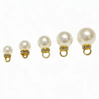 ABS Pearl Pendant with Hanging Ring, Decorative Charm for Wedding Gift Bags