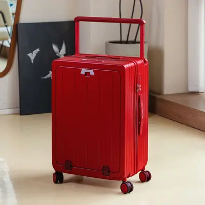 20 Inch Front-Opening Women's Boarding Suitcase with Combination Lock - 10