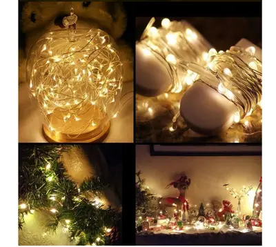 LED-Kupferdraht-Lichterkette, Knopfzelle, Weihnachtsdeko - 11