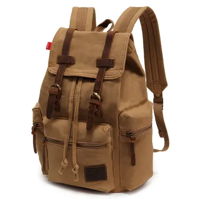 Große Canvas-Rucksack mit 15,6-Zoll-Laptopfach - 8