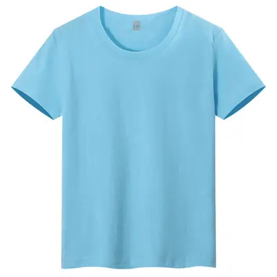 Children's Short Sleeve Cotton T-Shirt, Solid Color, Custom Printed Logo - 12