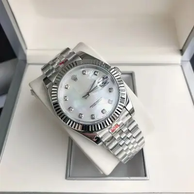 41MM Günlük Taklit Mekanik Saniye Koşuşu Hareketi Tam Otomatik Katı Çelik Kayış Erkek Saati Su Geçirmez Parlayan Saat Toptan