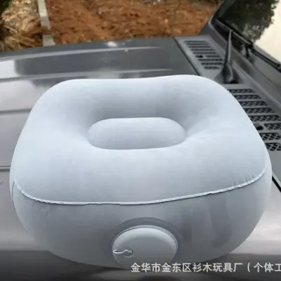 Press-to-inflate cushion seat pad, portable and lightweight