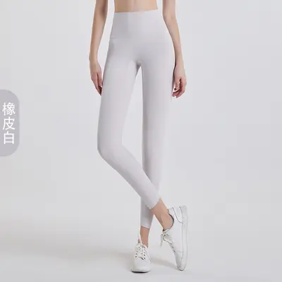 义乌瑜伽服实力工厂 LULU裸感裤加工定制OEM贴牌紧身高腰健身裤女 - 10