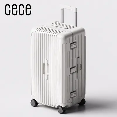 Large Capacity Aluminum Frame Suitcase with Password Lock - 6