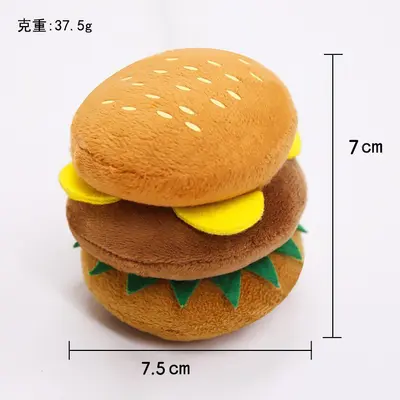 Peluş köpek oyuncağı, sesli, hamburger ve patates - 8