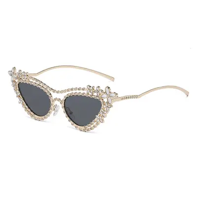 Schmetterlingsform-Sonnenbrille mit Strass, modische Brille - 6