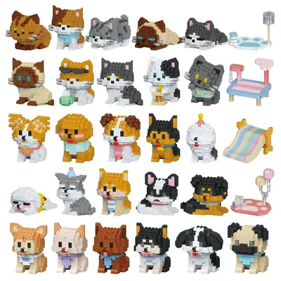 Lele Kardeşler Yapı Blokları, Mini Parçacıklı, Kedi Modeli, 6+ Yaş Hediye - 7