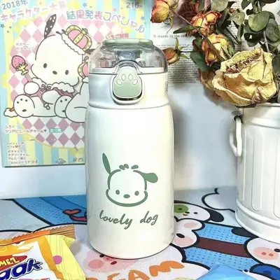 316 paslanmaz çelik termos bardak, pipetli, 500 ml kedi pençesi tasarım - 10