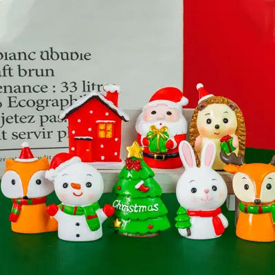 Noel Dekorasyon Süsleri Seti (Noel Baba, Kardan Adam, Geyik, Ağaç)