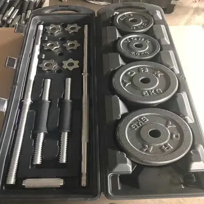 Massives Gusseisen Kurzhantel Set für Männer Fitness 15/20/30/50 kg Lackiert Matt Abnehmbar Verstellbar