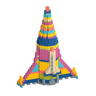 8-Color Mixed Bullet-Head Plastic Building Blocks, Educational Toy for Ages 3-6 - 6
