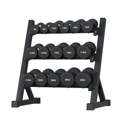 Men's dumbbell set, solid cast iron, rubber-coated