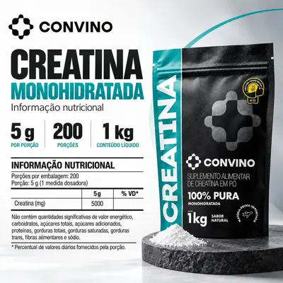 100% Pure Creatine Monohydrate Powder Supplement, Custom Made for Brazil - 4