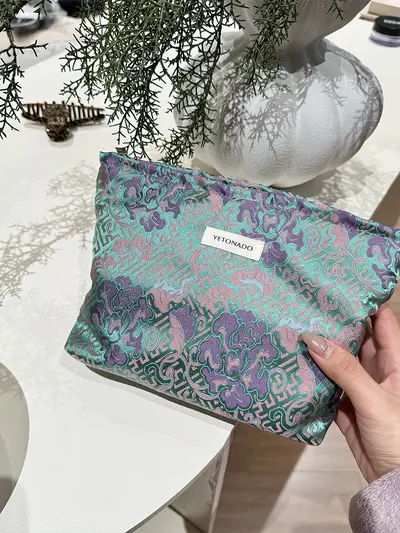 Vintage Peony Pattern Cosmetic Bag, Portable - 6