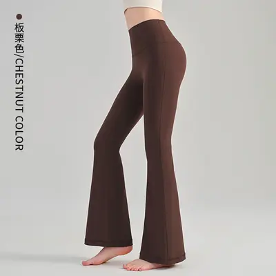 Women's High-Waist Butt-Lifting Bare-Feel Yoga Flare Pants, Slim Fit - 11