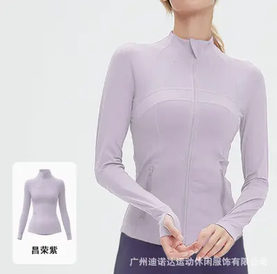 TATABLANOM Fitness-Oberteil mit Jacke, atmungsaktiv, elastisch, mit Taschen, Lauf-Yoga-Set - 8