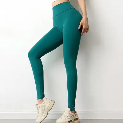 Damen-Yogahose mit hoher Taille, geraut, Pfirsich-Po-Effekt - 3