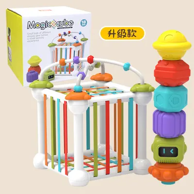 Regenbogen-Jenga Formsortier-Lernspielzeug - 8