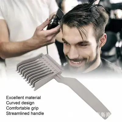 Men's Barber Fade Comb, Caliper Comb, Long Handle Clipper Comb
