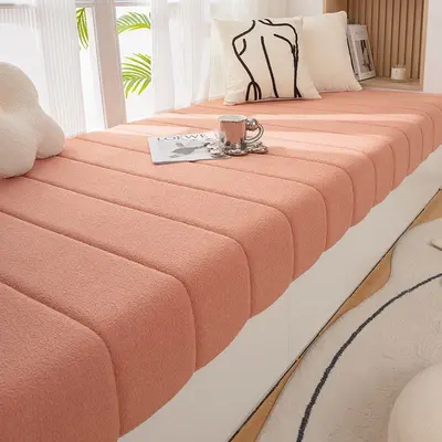 Teddy Fleece Window Seat Cushion, Washable, Wipeable, Drop-Down Style - 12