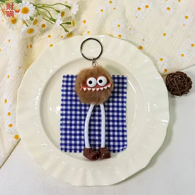 Shark Mouth Plush Pompom Keychain, Bag Charm