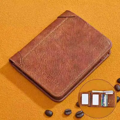 Ultra-Thin Men's Leather Wallet with Driver's License Holder - 9