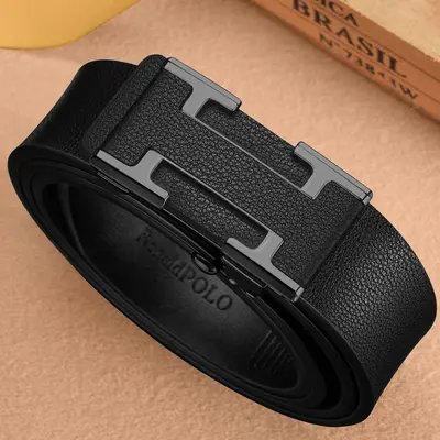 Men's genuine cowhide belt with automatic buckle - 10