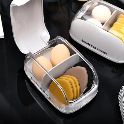 Kosmetik-Aufbewahrungsbox, transparent, mit Fächern - 4