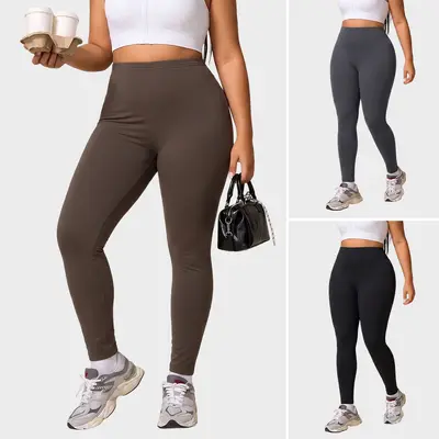 Damen-Yogaleggings, hochgeschnitten, Po-Lift, Große Größen