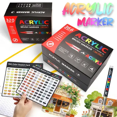 366-teiliges Acryl-Marker-Set mit weicher Spitze, stapelbar