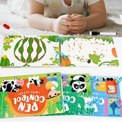 Erasable pen control training cards for letters and numbers