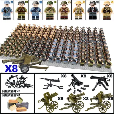 Askeri Serisi Yapı Blok Minifigür Seti, Asker ve Polis Figürleri - 9