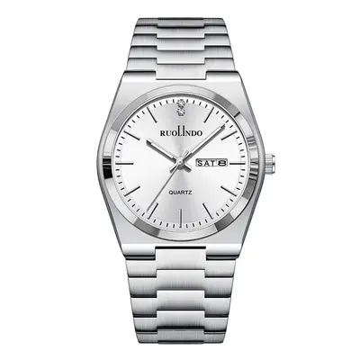 RUOLINDO neuer meistverkaufter Dualkalender-Quarz-Herrenuhr, hochwertige Großhandels-Edelstahl-Leucht-Herrenuhr - 9